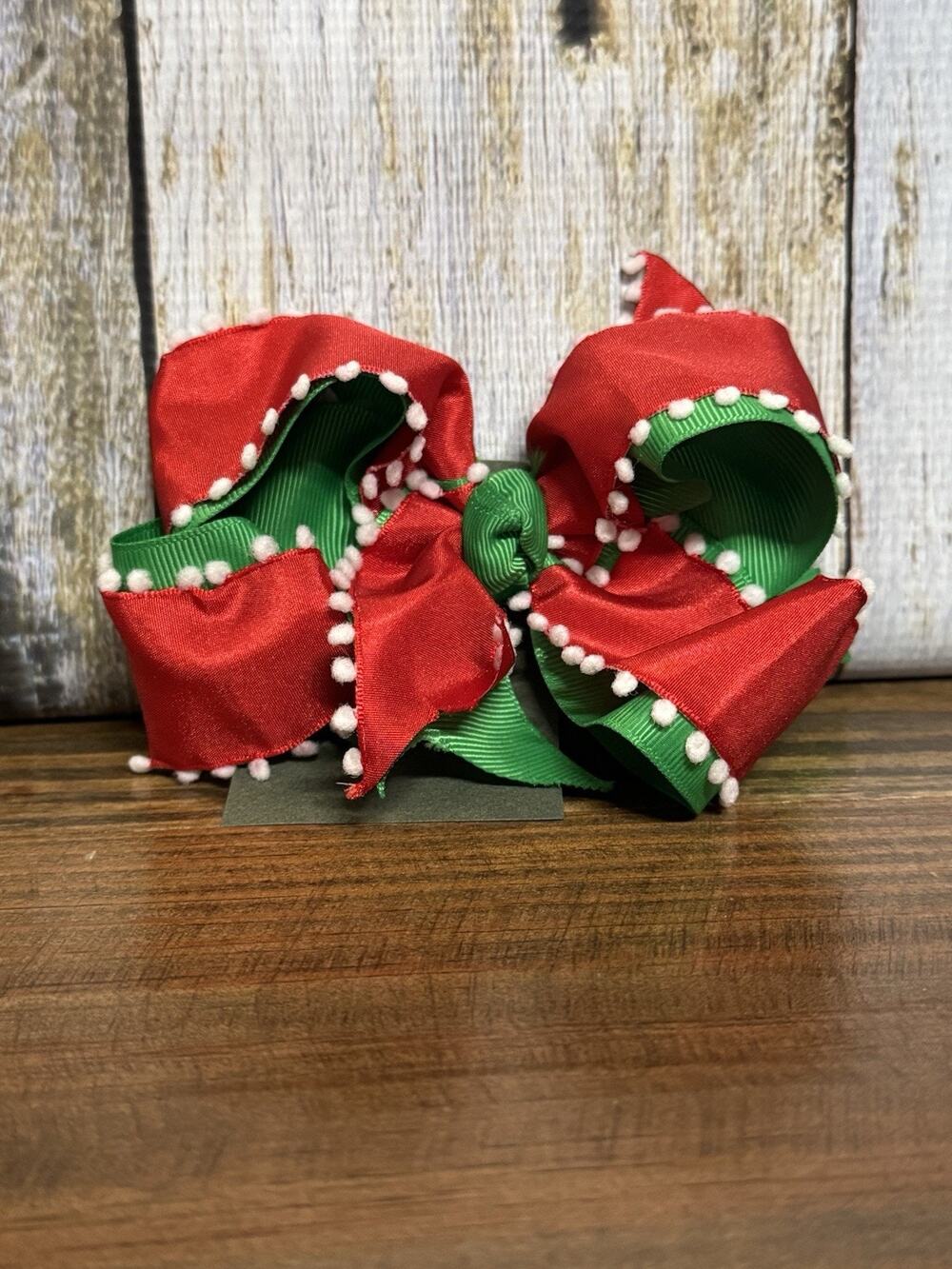 Christmas Hair Bow Red And Green